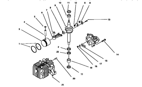 Engine Assembly 5 Diagram and Parts List for 10314 6900001 AND UP Lawn Boy Lawn Mower